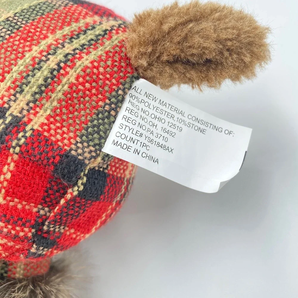 Christmas Plush Standing‎ Reindeer Moose with Hat & Scarf Holiday Decoration
